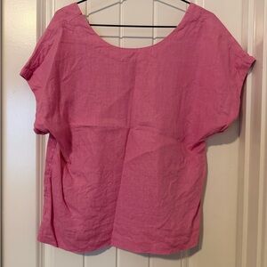 Madewell Pink Women's linen Top Never worn size extra small Brand New